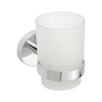 Стакан X-ROUND одинарный для зубных щёток с держателем, 70x95x105 мм, хром, Sapho