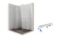 Душевой уголок Ambassador Diamond 12011108L-ST5, прямоугольный, линейный трап, 120х90