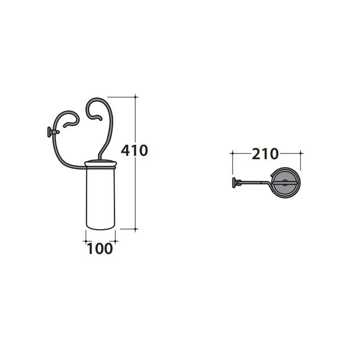 GLOBO Paestum Ёршик подвесной в керамической колбе, цвет белый/metallo antico
