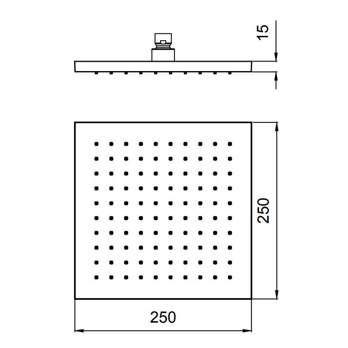 Almar EcoAir SQUARE 316 Душевая лейка, 250х250 мм, нержавеющая сталь, цвет Gun Metal 316 Brushed PVD