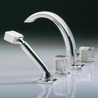 THG METROPOLIS CRISTAL CLAIR Смеситель на борт ванны, на 4 отверстия, с ручным душем, цвет хром