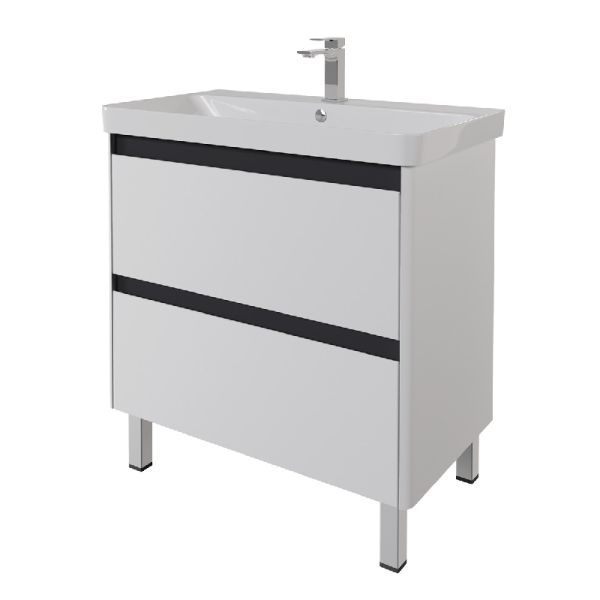 Тумба с раковиной подвесная/напольная Dreja Luxury Plus 80 см, белый