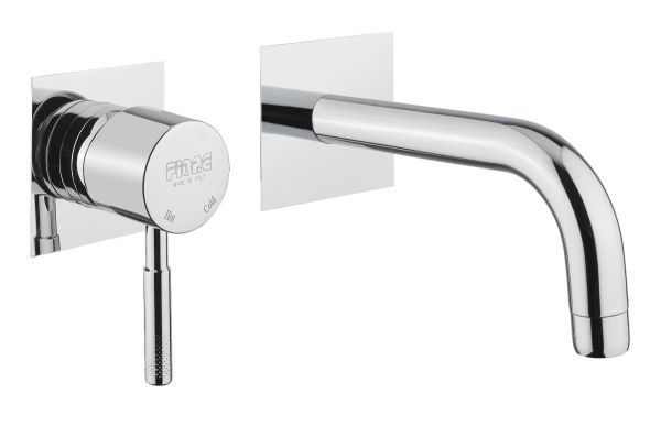 Fiore Xenon, встраиваемый в стену смеситель для раковины с квадратным основанием, цвет золото