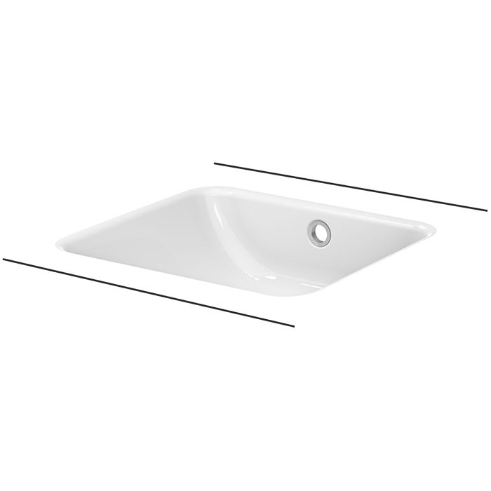 BETTE One Раковина встраиваемая под столешницу 434×416×130 мм,  без отв под смес.с перел. с крепл. в компл.цвет белый