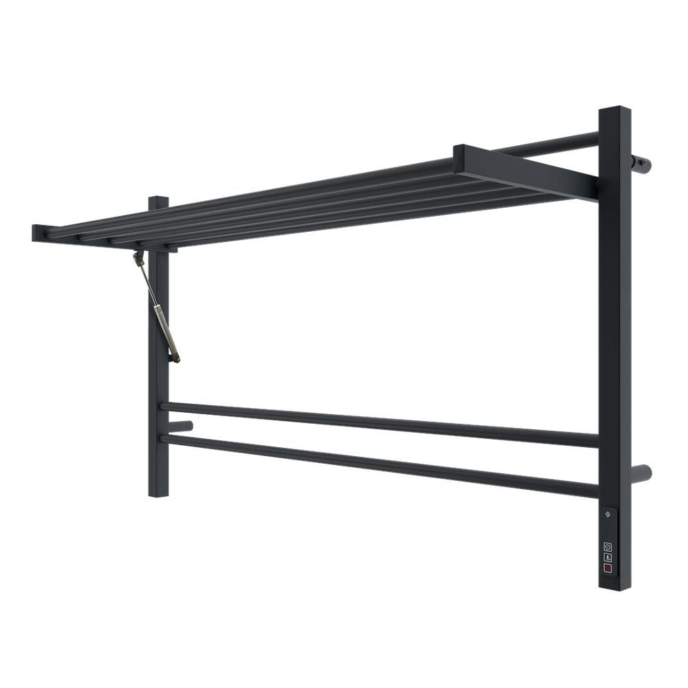 Полотенцесушитель электрический с полкой Terminus Горизонт П8 100х60 КС, черный муар, артикул 4670078543325