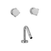 Stella Aster Смеситель для биде на 1 отверстие 3608, с встраиваемыми ручками, цвет: хром