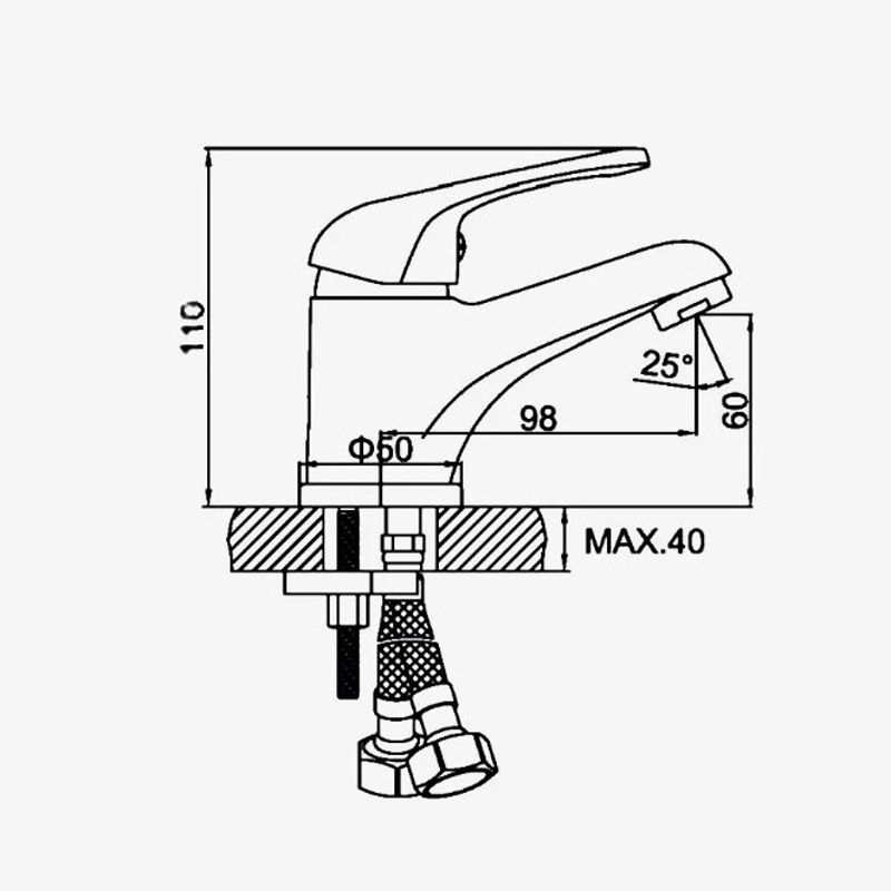Смеситель для раковины D-Lin D110411, хром