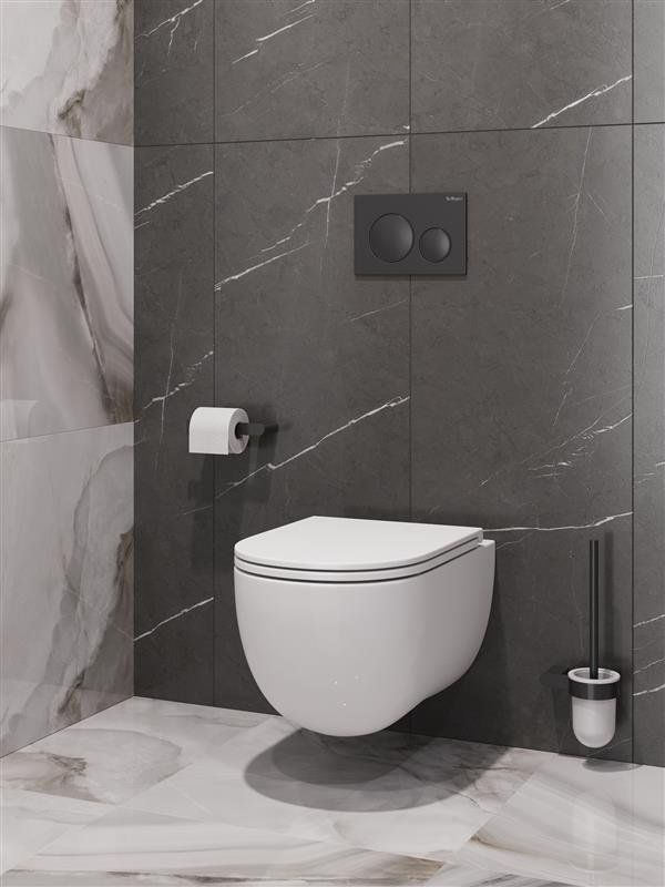 ETNA Унитаз подвесной безободковый со смывом "Торнадо", с сиденьем дюропласт soft close BB008CH-TOR/SC, артикул BB008CH-TOR/SC