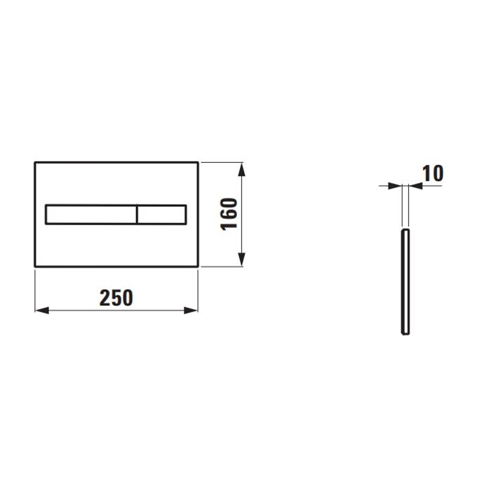 Laufen  Installation Syste LIS Смывная клавиша, двойной смыва, черный матовый
