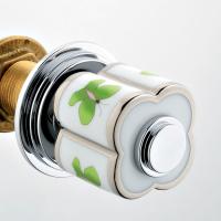 THG CAPUCINE VERT DECOR PLATINE Ручка дверная одинарная, декор платина/зеленый, цвет хром