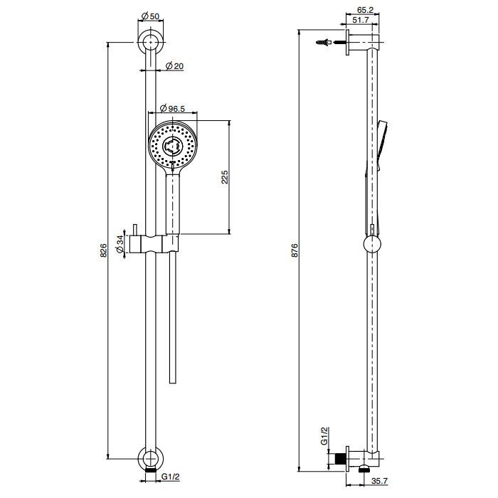 FIMA|Carlo Frattini Wellness Штанга для душа с подводом воды, цвет брашированный никель