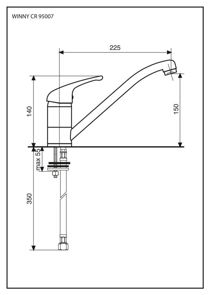 Emmevi Winny, смеситель для кухни, цвет хром