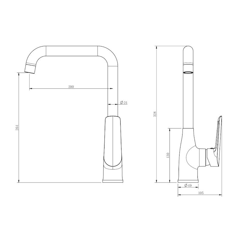 Смеситель для кухни Esko Lagos Gun Metal LG06GM, оружейная сталь