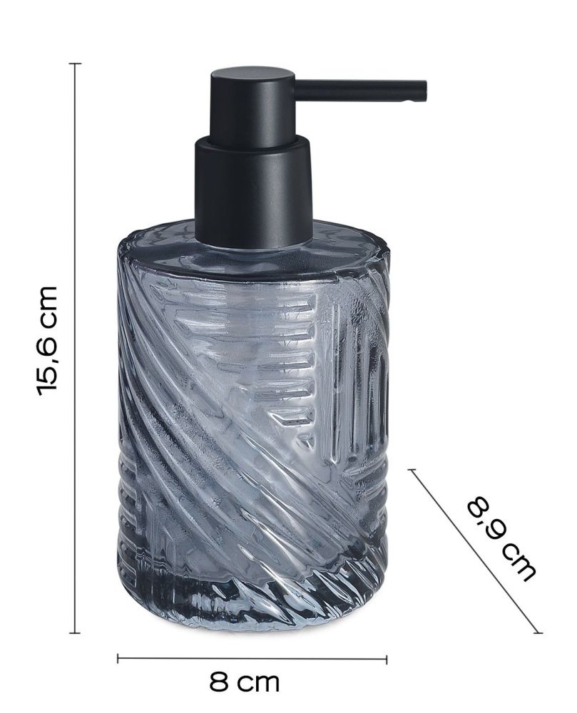 Gedy Corinne, настольный стеклянный дозатор с черной пластиковой помпой, цвет голубой, артикул CR80(05)