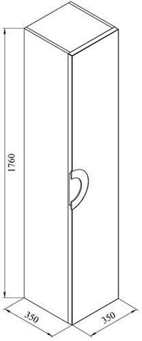 Шкаф-пенал De Aqua Форма 35 L белый