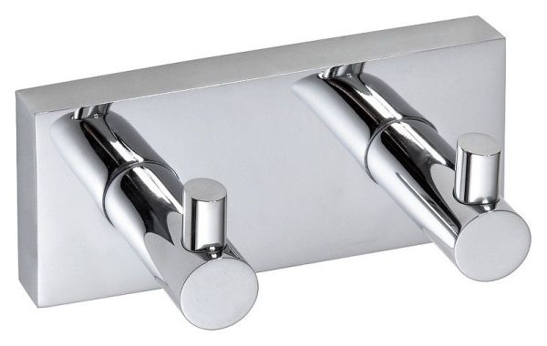 Вешалка-планка Beta с 2-мя крючками 120x55x50мм, хром