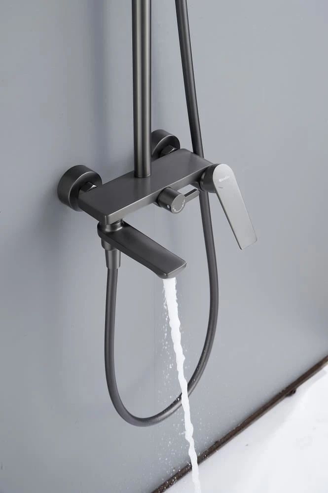 Душевая система Knotlor KN-62/GM, вороненая сталь, артикул KN-62/GM