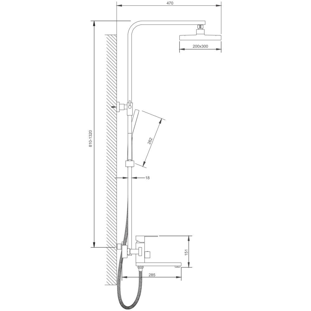 Душевая система BELZ B24817-7, черный, артикул B24817-7