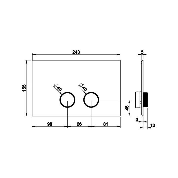 Gessi Ingranaggio Клавиши смыва Geberit Sigma 8 e Sigma 12., цвет: хром