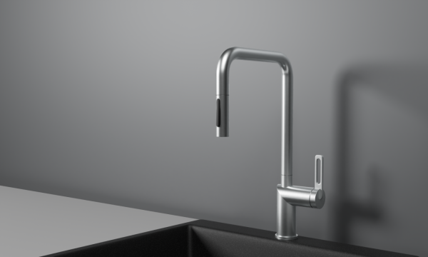 Смеситель для кухни GRANULA с выдвижным изливом (8173, НЕРЖ)