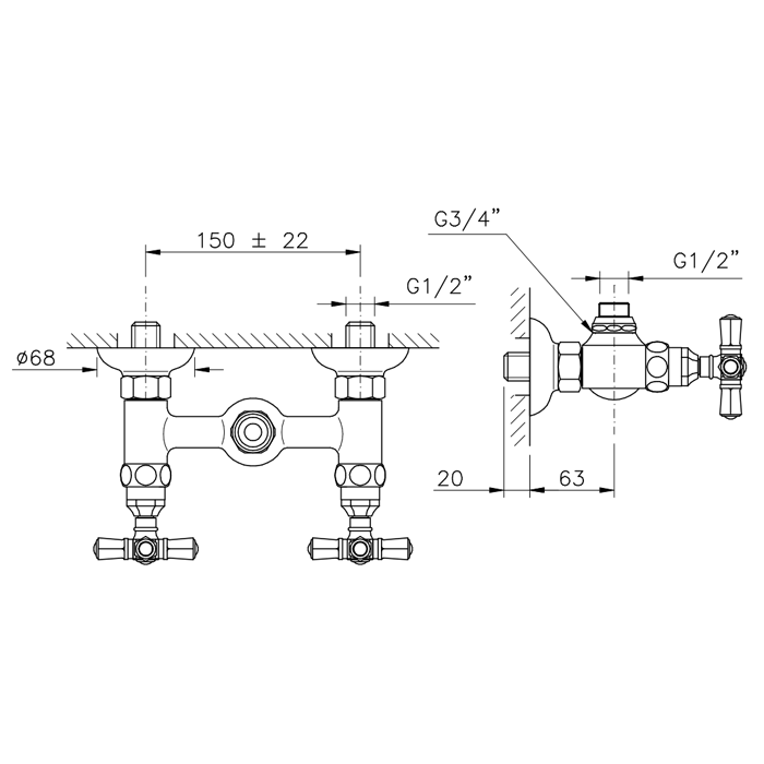 Nicolazzi Teide Смеситель для душа без гибкого шланга и лейки, цвет: хром, артикул 1925CR05