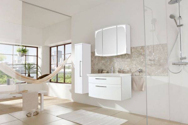 Комплект мебели Puris Classic Line с раковиной из минерального литья, 900 мм, цвет белый высокоглянцевый