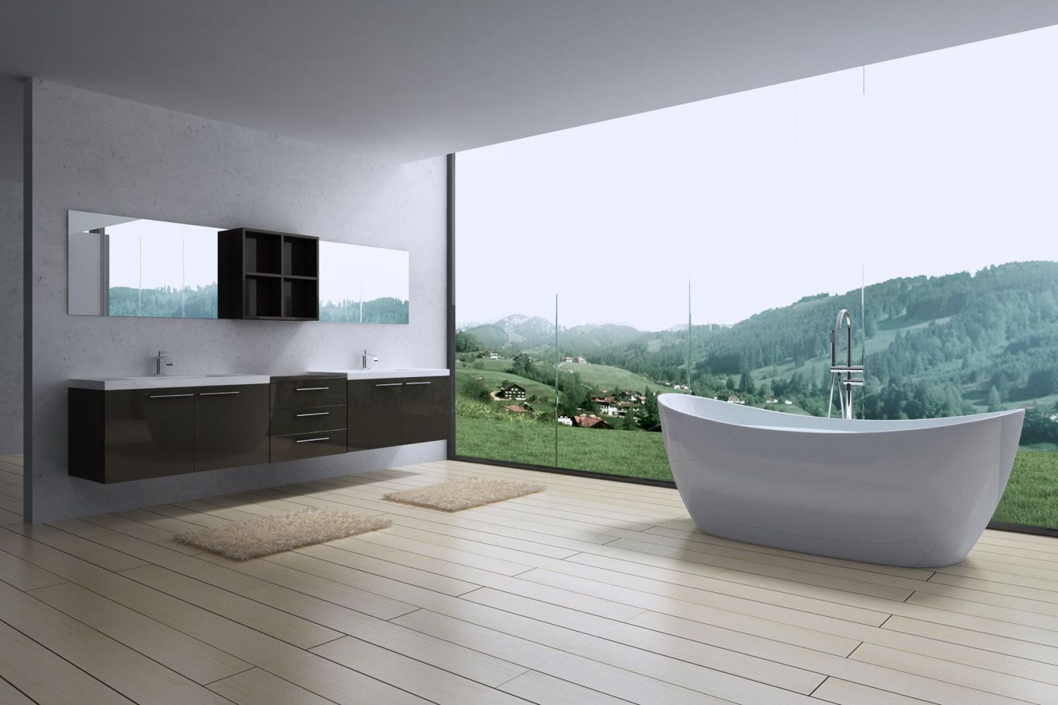 Акриловая ванна ARTMAX AM-502-1800-780 отдельно стоящая со сливом-переливом ,сифон в комплекте