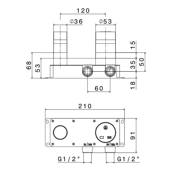Newform Встраиваемая часть смесителя однорычажного 1/2", для: смесителя на раковину из стены/душевого смесителя/гиг душа
