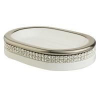 DUBAI Мыльница настенная (без держателя), керамика белая/swarovski/декор платина/хром