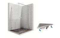 Душевой уголок Ambassador Abner 10011103R-ST5, прямоугольный, угловой трап, 120х80