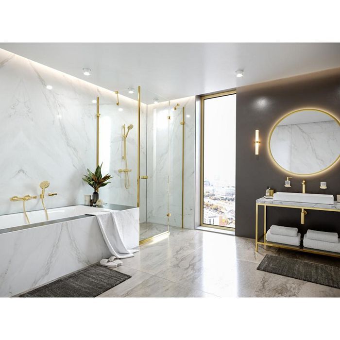 Смеситель для ванны и душа, Hansgrohe, Ecostat Comfort, тип открывания воды-вентильный, тип регулирования воды-термостатический картридж, монтаж-настенный, отверстия для монтажа-2, вынос излива, мм-177, тип излива-неподвижный, цвет-полированное золото Смеситель для ванны и душа, Hansgrohe, Ecostat Comfort, тип открывания воды-вентильный, тип регулирования воды-термостатический картридж, монтаж-настенный, отверстия для монтажа-2, вынос излива, мм-177, тип излива-неподвижный, цвет-полированное золото