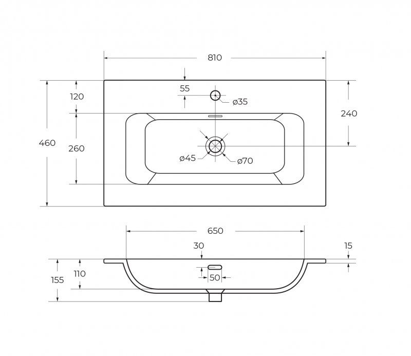ECO-CER-N База под раковину подвесная с двумя выкатными ящиками, Sapfiro, 1200x457x500, ECO-CER-N-1200-2C-SO-SPF-P, артикул ECO-CER-N-1200-2C-SO-SPF-P