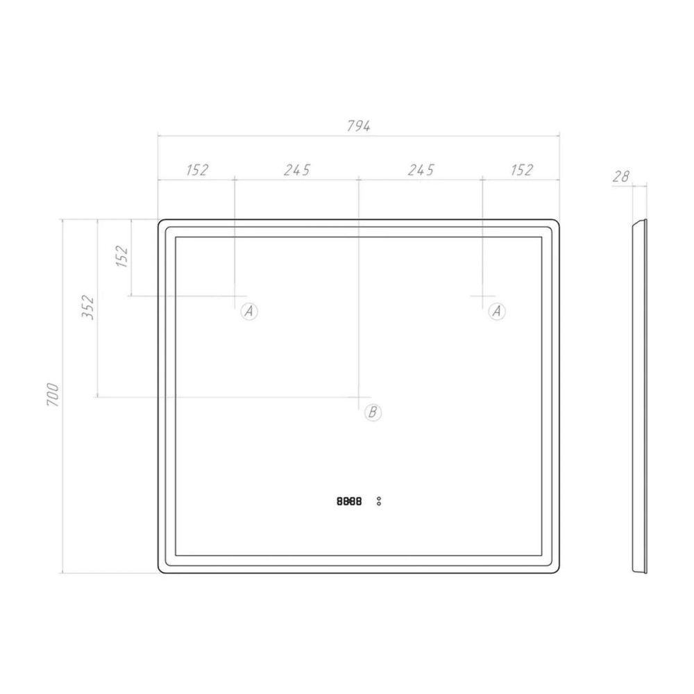 Зеркало VIGO Geometry Luxe 800, артикул 210