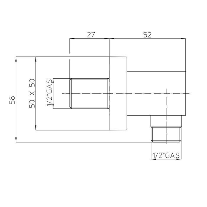 Шланговое подсоединение, Bossini, квадратная розетка, стандарт подвода воды-1/2", материал-латунь, цвет-хром Шланговое подсоединение, Bossini, квадратная розетка, стандарт подвода воды-1/2", материал-латунь, цвет-хром