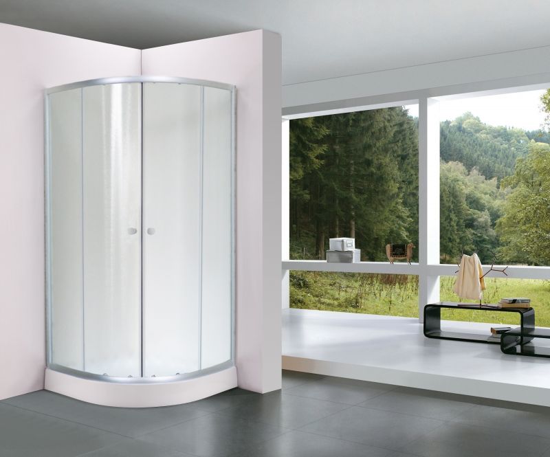 Душевой уголок Royal Bath 90х90 RB-EKO90HK-M с поддоном профиль Сатин стекло рифленое матовое