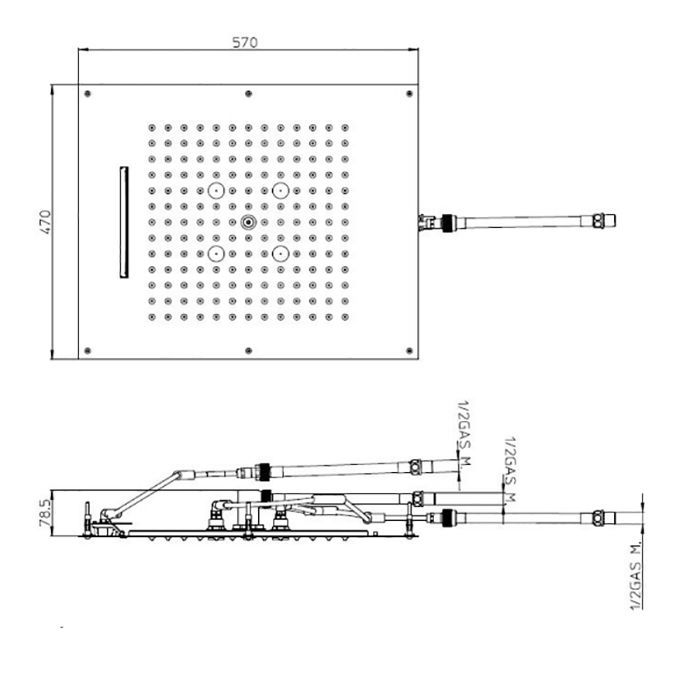 BOSSINI DREAM/3 Верхний душ 570 x 470 mm, 3 режима (дождь, каскад, туман), цвет: черный матовый BOSSINI DREAM/3 Верхний душ 570 x 470 mm, 3 режима (дождь, каскад, туман), цвет: черный матовый