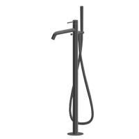 Newform X-STEEL 316 Смеситель для ванны напольный, излив 243 мм, в компл: руч. душ, шланг, без встр. части, (для 27819) цвет: PVD Brushed gun metal Newform X-STEEL 316 Смеситель для ванны напольный, излив 243 мм, в компл: руч. душ, шланг, без встр. части, (для 27819) цвет: PVD Brushed gun metal