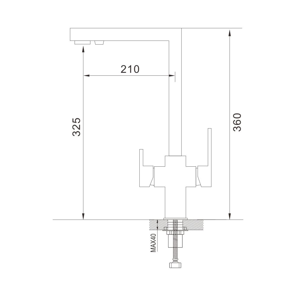 Смеситель для кухни с подключением фильтра Shevanik S148G, золотой сатин