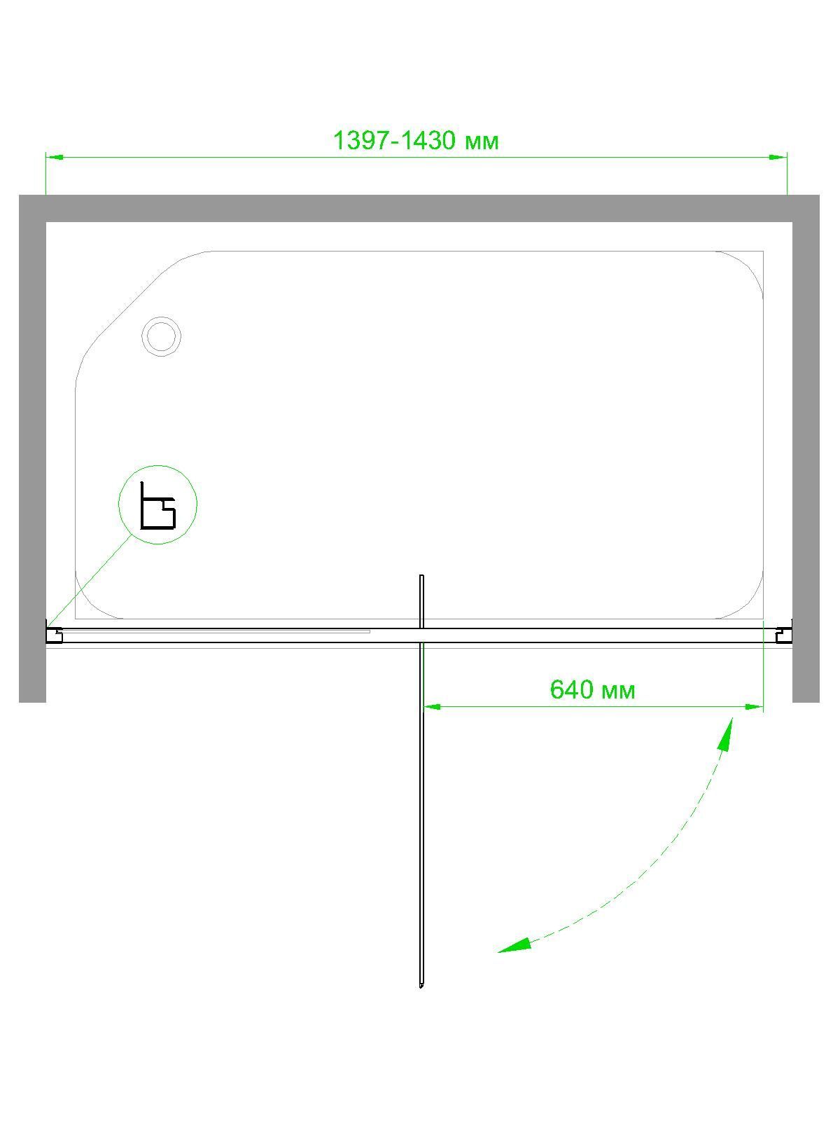 Душевая дверь Royal Bath RB HV-C-CH 140х185 (рифленое)