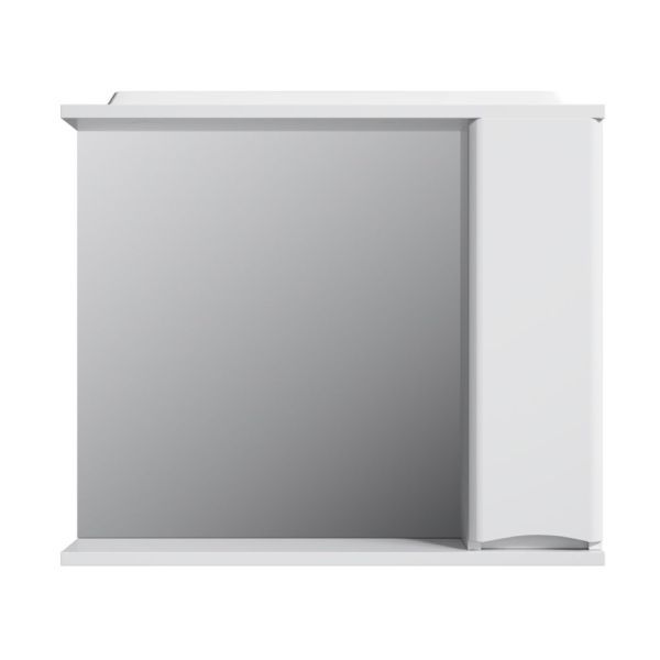 M80MPR0801WG Like, зеркало, частично-зеркальный шкаф, 80 см, с подсветкой, правый, белый, глянец, шт