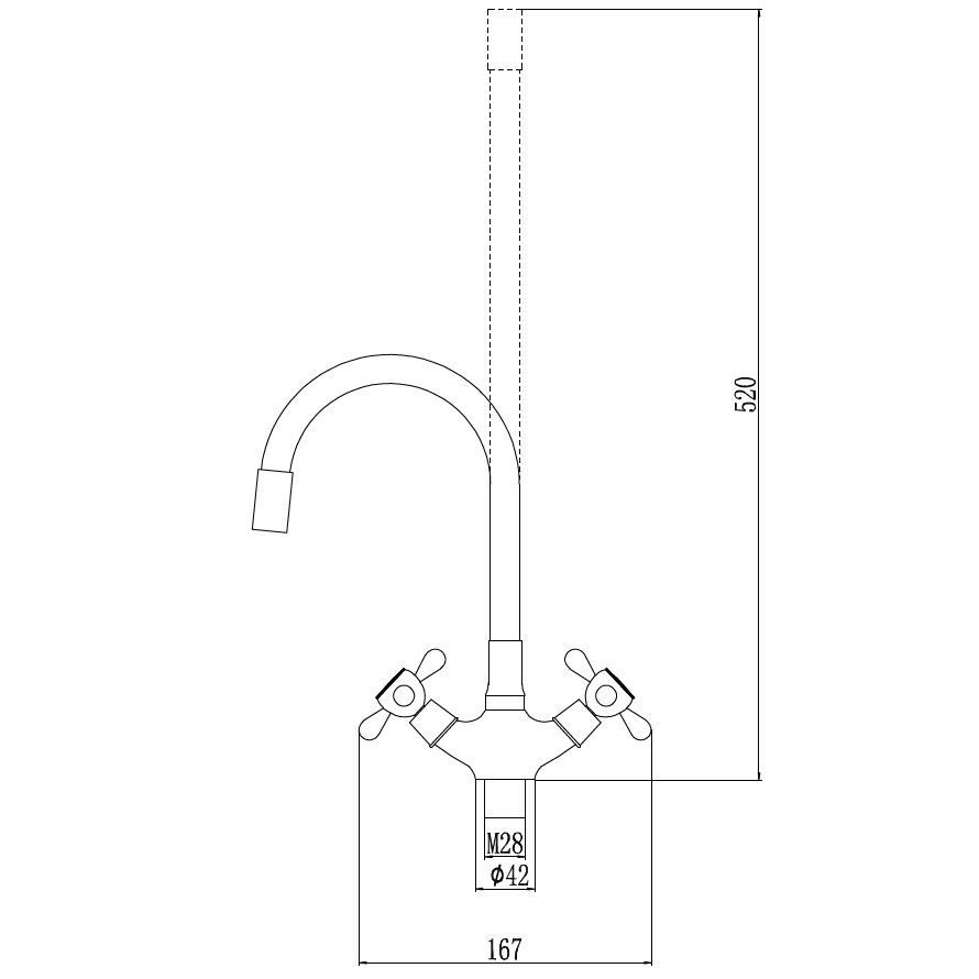 Смеситель для кухни с гибким изливом Fmark FM4319-12, хром