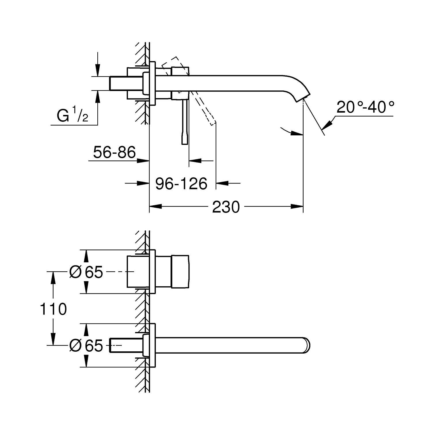 Смеситель для раковины GROHE Essence L-Size, внешняя часть, никель матовый (19967EN1) Смеситель для раковины GROHE Essence L-Size, внешняя часть, никель матовый (19967EN1)