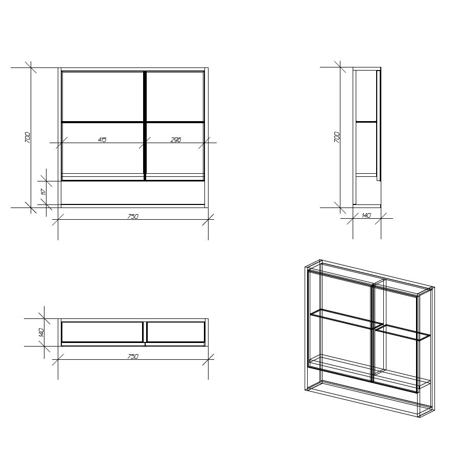 Зеркальный шкаф Eland 75, дуб сонома