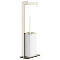GESSI  INVERSO ACCESSORIES Напольный держатель для туалетной бумаги и ершик, белый, цвет: Warm Bronze Br PVD GESSI  INVERSO ACCESSORIES Напольный держатель для туалетной бумаги и ершик, белый, цвет: Warm Bronze Br PVD