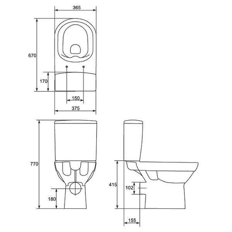 Чаша  Cersanit  от компакта COLOUR Clean On 010/011 (S-MK-COL011-COn), артикул S-MK-COL011-COn