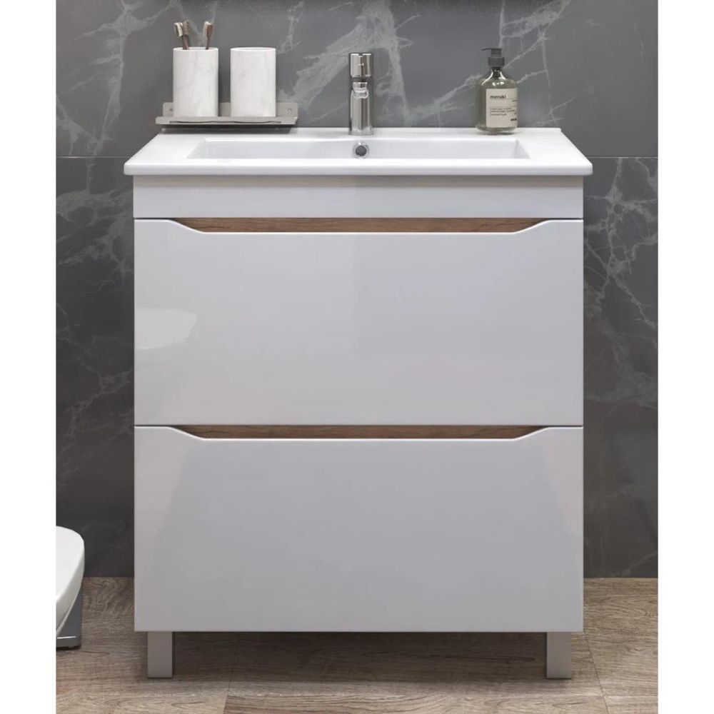 Тумба под раковину напольная VIGO Grani tn.GRI.OSK.75.2Y дуб золотой, 75 см, артикул tn.GRI.OSK.75.2Y дуб золотой