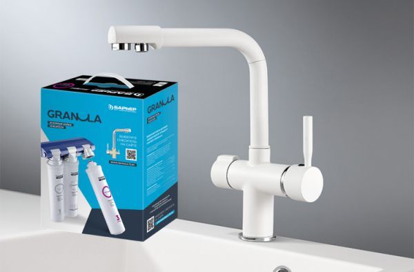 Комплект кухонный смеситель Granula 2088 Арктик + Фильтр Granula (2088 Арктик+АКС-002)