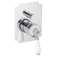 ERMITAGE См-ль скрытого монтажа моноком., 2-х позиционный с девиатором, ручка белая, хром