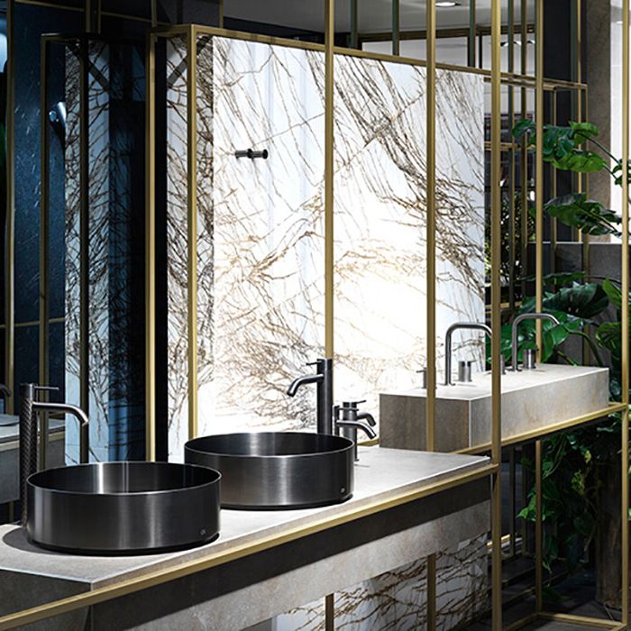 GESSI 316 Раковина Ø400 мм., для установки на столешницу, без перелива, нержавеющая сталь, цвет Black metal brushed PVD