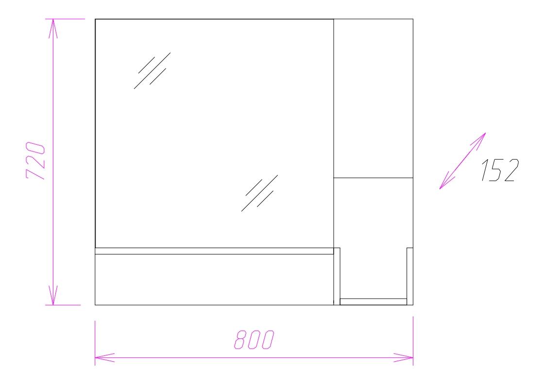 Шкаф-зеркало Onika Санторини 80 дуб белый крафт
